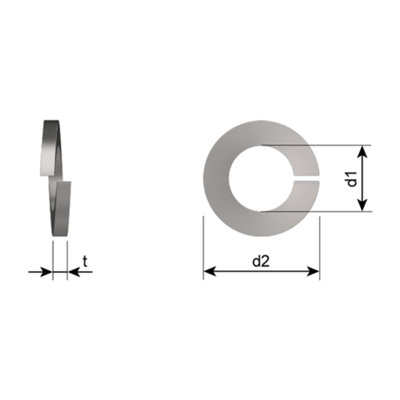 M18 Rect Sect Spring Washer 25 Pack DIN 127-B Stainless Steel
