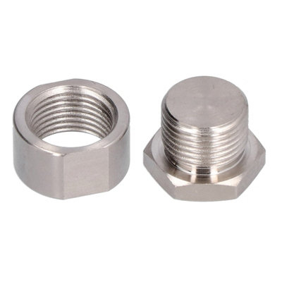 M18x1.5 O2 Oxygen Sensor Plug Nut Welding Kit-Nickel-Plated Iron Fastener Hardware