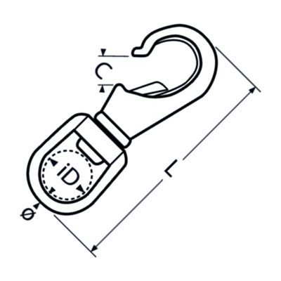 M19 Swivel Eye Snap 2 Pack A4 Stainless Steel