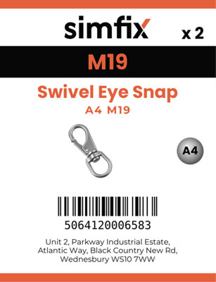M19 Swivel Eye Snap 2 Pack A4 Stainless Steel