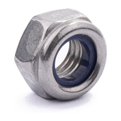 M2.5 Nylon Insert Nut 20 Pack DIN 985 A2 Stainless Steel