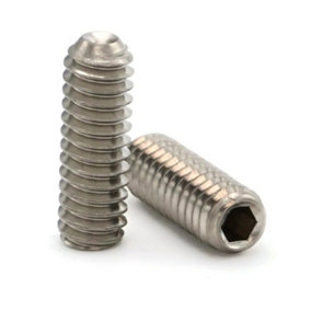 M2 x 10mm Allen Grub Screw Cup Point Screws Stainless Steel A2 304 DIN 916 Pack of 10