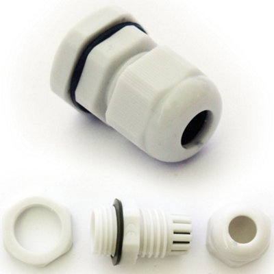 M20 6 12mm Grey Cable Gland IP68 Waterproof Compression Connector Lock