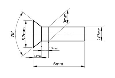 M3 (3mm x 6mm) - Pack of 50 - DIN 661 - Solid Aluminium Countersunk ...