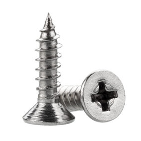 M3.5 x 12mm POZI COUNTERSUNK WOOD SCREWS POZIDRIVE A2 STAINLESS STEEL Pack of 100