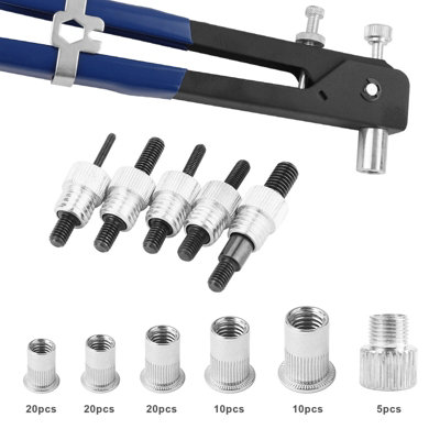 M3-M8 Heavy Duty Hand Riveter Rivet Gun Kit Threaded Rivet Nut Set Tool ...
