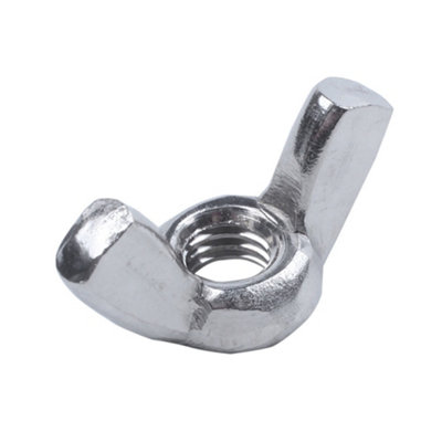M6-1.00 Stainless Steel Wing Nuts - 20 Piece DIN315 Metric Wing Nuts A2-70 Grade