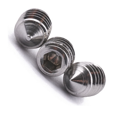 M3 X 16 Socket Set Cone Point 10 Pack DIN 914 A2 Stainless Steel