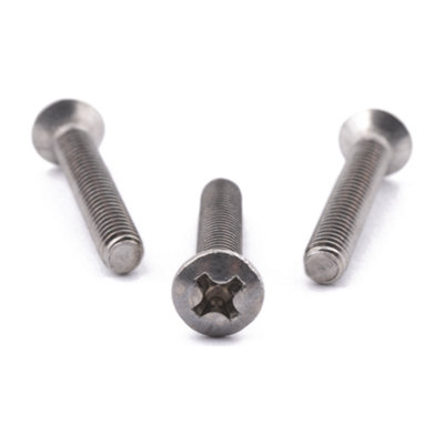 M3 X 5 Phil Raised Csk Machine Screw DIN 966 10 Pack A2 Stainless Steel