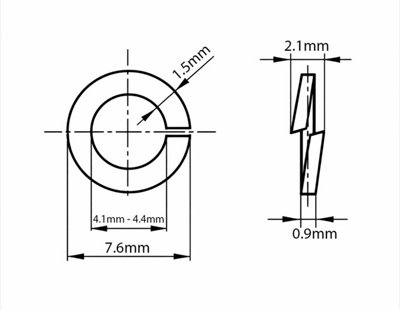M4 (4mm) - Pack of 100 - DIN 127 B - Marine Grade A4 Stainless Steel ...