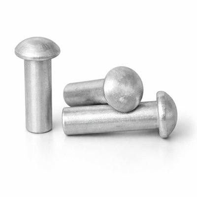 M4 (4mm x 10mm) - Pack of 50 - Solid Aluminium Round Head Rivets DIN 660