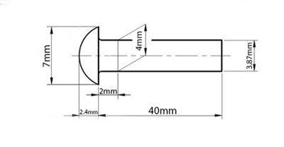M4 (4mm x 40mm) - Pack of 50 - DIN 660 - Solid Steel Round Head Rivets ...