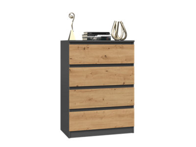 M4 Malwa Chest of Drawers Anthracite Artisan Oak