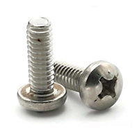 M4 x 35mm Length Phillips Pan Head Machine Screws Stainless Steel A2 304 DIN 7985 Pack of 10