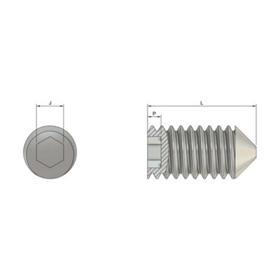 M4 x 16mm - Socket Set Screw Plain Cup Point (PCP) DIN 916