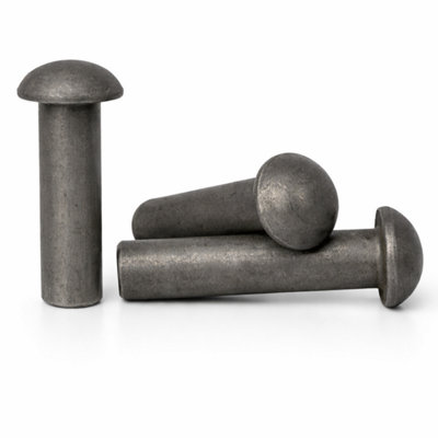 M5 (5mm x 10mm) - Pack of 50 - DIN 660 Solid Steel Round Head Rivets ...