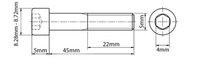 M5 (5mm x 45mm) - Pack of 20 - ISO 4762 - Black High Tensile 12.9 Cap ...