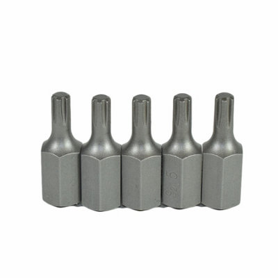 M5 Male Short (30mm) Ribe Bit 5 Pack With 10mm Hex End S2 Steel Bergen