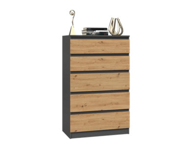 M5 Malwa Chest of Drawers Anthracite Artisan Oak