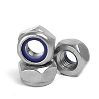 M5 Nylon Insert Nuts Bright Zinc Plated Type T DIN 985 Pack of 20