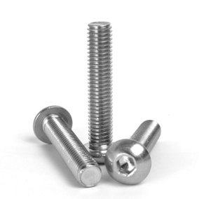 M5 x 10mm Length Button Head Allen Bolts Screws Stainless Steel A2 304 ISO 7380 Pack of 10
