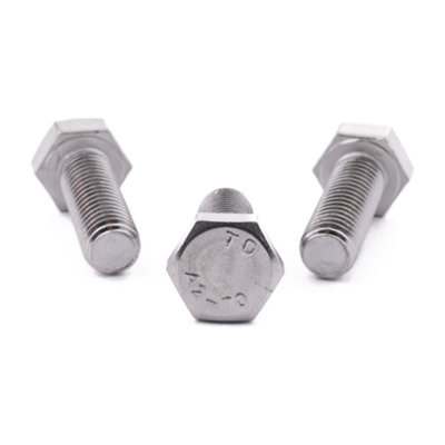 M5 X 14 Hexagon Head Set Screw 10 Pack ISO 4017 A4-80 A4 Stainless Steel