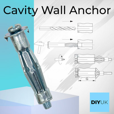 M5 x 37mm (2 pcs) Molly Hollow Wall Anchors Cavity Heavy Duty Metal All Sizes Bolts