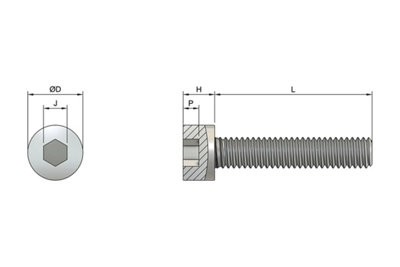 M5 x 45mm Allen Bolt Socket Cap Screws Hex Head Stainless Steel A2 304 DIN 912 (Pack of 10)