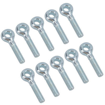 M6 30mm Eye Bolt 10 Pack Zinc Plated Threaded Rings DIN444 Catenary Wire