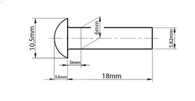 M6 (6mm x 18mm) - Pack of 50 - DIN 660 - Solid Steel Round Head Rivets ...