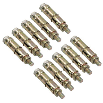 M6 6mm x 50mm Expansion Rawl Bolt for Masonry Sleeve Anchors Fastener 10pk DIY at B&Q