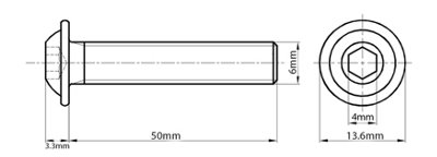 M6 (6mm x 50mm) - Pack of 50 - ISO 7380-2 - Black Zinc Flake High ...