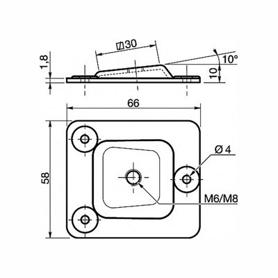 M6 Furniture Fixing Plates Angle Design Ideal For Furniture Feet or ...