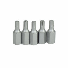 M6 Male Short (30mm) Ribe Bit 5 Pack With 10mm Hex End S2 Steel Bergen