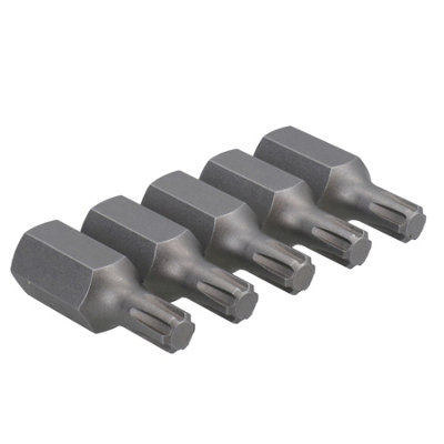 M6 Male Short (30mm) Ribe Bit 5 Pack With 10mm Hex End S2 Steel Bergen