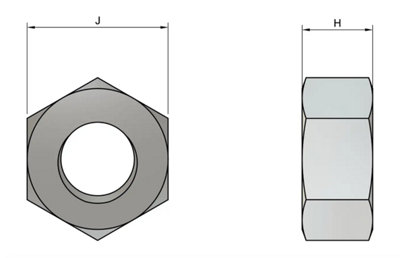 M6 Metric Hexagon Full Nuts Stainless Steel A2 DIN 934 Pack of 20