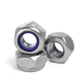 M6 Nylon Insert Nuts Bright Zinc Plated Type T DIN 985 Pack of 10