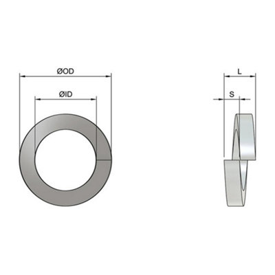 M6 Rectangular Section Spring Locking Washers Bright Zinc Plated DIN 127B Pack of 10