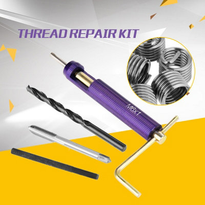 M6 Stainless Steel Thread Repair Kit with Wire Thread Inserts and Tool Set