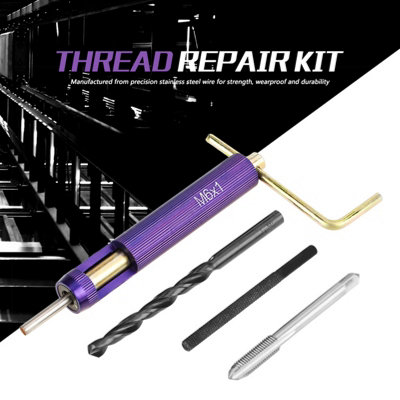 M6 Stainless Steel Thread Repair Kit with Wire Thread Inserts and Tool Set