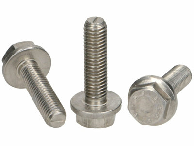 M6 x 30mm Flanged Hex Head Bolts ( 2 pcs ) Stainless Steel Flange Bolt Fully Threaded Hexagon A2 DIN 6921 - 4