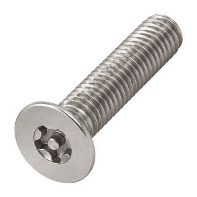 M6 X 40 Six Lobe Pin Countersunk Security Screw 10 Pack DIN 7991 A2 ...