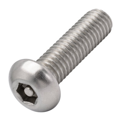M6 X 50 Security Socket Button 10 Pack ISO 7380-1 A2 Stainless Steel