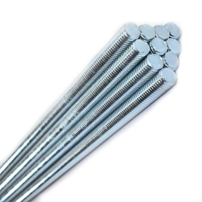 M6 X 50mm Threaded Bar 8.8 High Tensile Zinc Rod Studding Stud DIN 975 Pack of 10