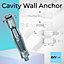M6 x 53mm (2 pcs) Molly Hollow Wall Anchors Cavity Heavy Duty Metal All Sizes Bolts