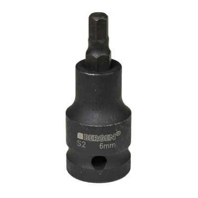 M6 x 55mm 1/2" Drive Short Impact Impacted Allen Hex Key Socket