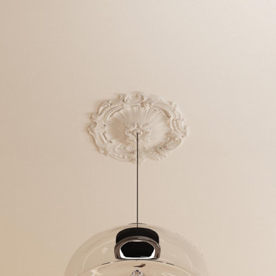 M66 Ceiling Rose - Medallion Baroque Lightweight Resin Ornate Decor Traditional Classic Light Chandelier Ceiling Centre 44cm