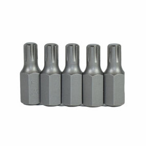 M7 Male Short (30mm) Ribe Bit 5 Pack With 10mm Hex End S2 Steel Bergen