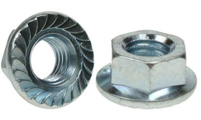 M8 (10 pcs) Hex Flanged Nuts with Serrated Flange A2 Stainless Steel DIN 6923 Flanged Nut - 6
