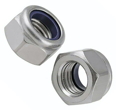 M8  (10 pcs) Premium Locking Nuts Nylon insert Lock Nut Steel Nyloc DIN 985